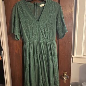 Altar'd State Forest Green Lace Dress